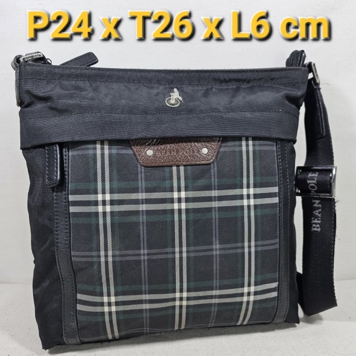 Bean Pole original shoulder sling crossbody bag tas selempang nylon mix kulit asli unisex