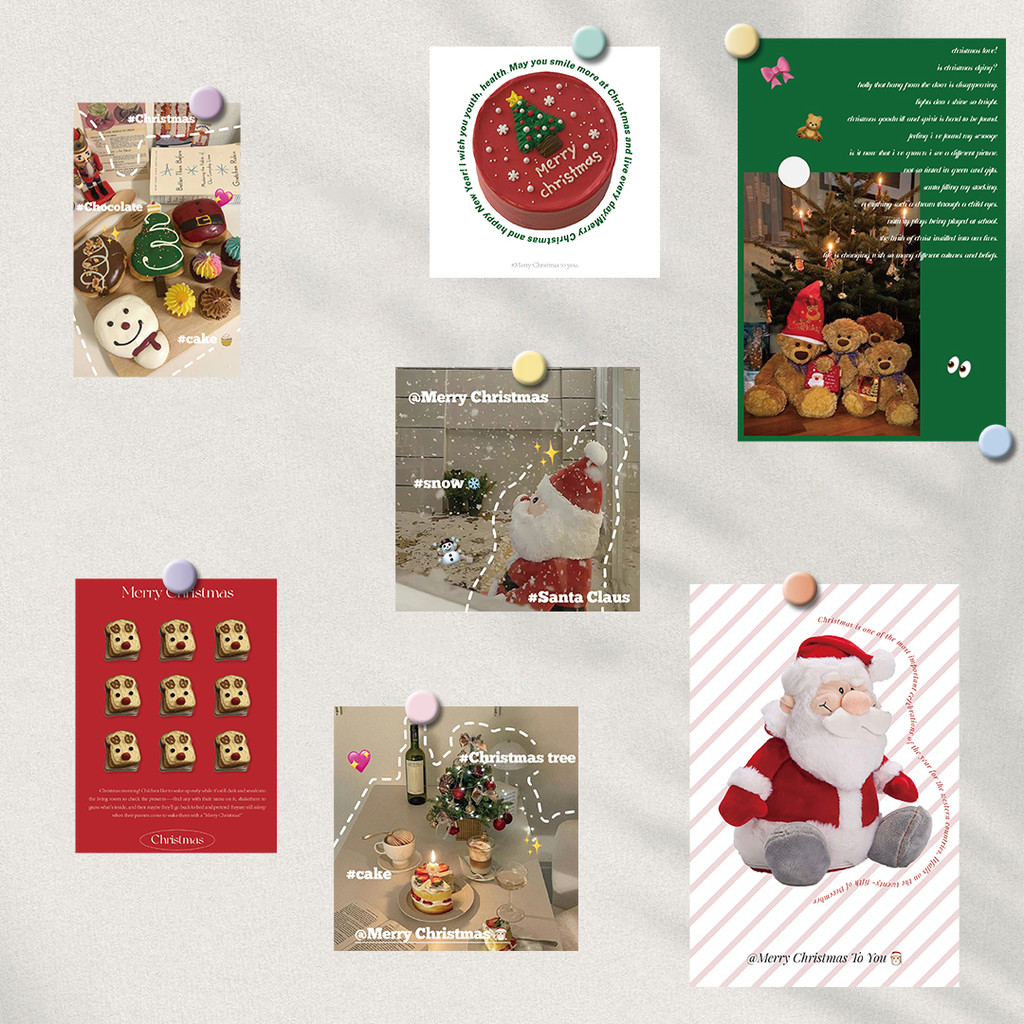 

15PCS Happy Christmas Sticker Posters Harajuku Laptop Luggage Happy Holidays Photography Cafe Aesthetic Living Room Decorative