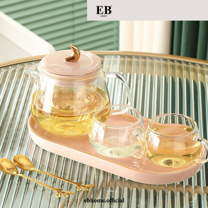Set Gelas Teko Kaca Korea Horeca Cantik Teapot Glass Set
