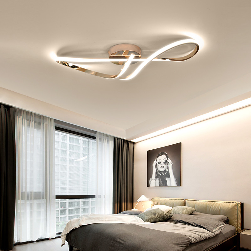 Modern Ceiling Chandelier Gold/Chrome Led Ceiling Lights For Living Bedroom Dimmable Kitchen Dining 