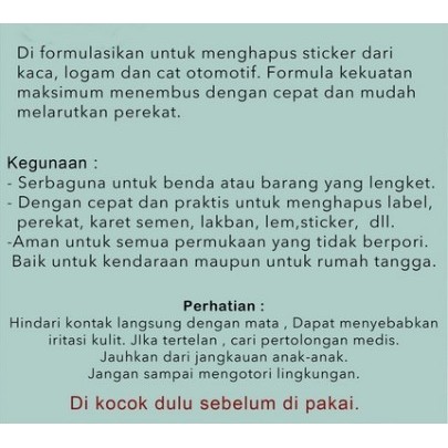 

Spray Remover Sticker Viscose Penghapus Bekas Sticker Penghapus Lem