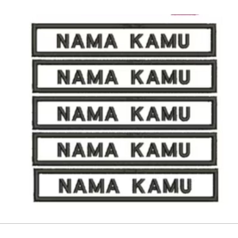 

Sablon DTF bet nama Name tag nama seragam sekolah