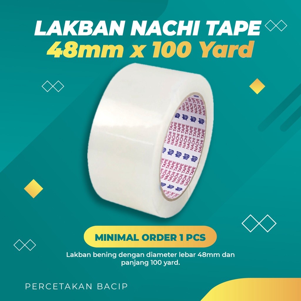 

Lakban bening (NACHI) 48mm x 100 yard isolasi 2 inchi