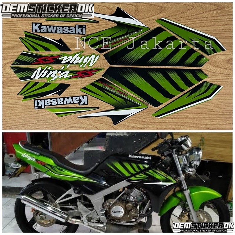 STIKER STRIPING NINJA SS 2014 ZEBRA HIJAU METALIK