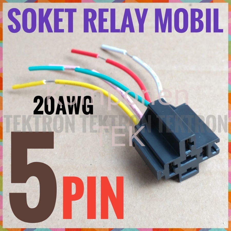 Soket Relay Mobil 5Pin Socket Car 5pin kabel 20awg