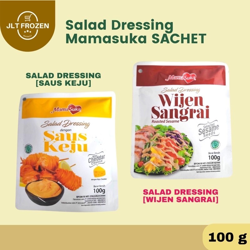 

Mamasuka Salad Dressing Sachet - 100g (Wijen / Keju / Hot Lava / Honey Mustard)