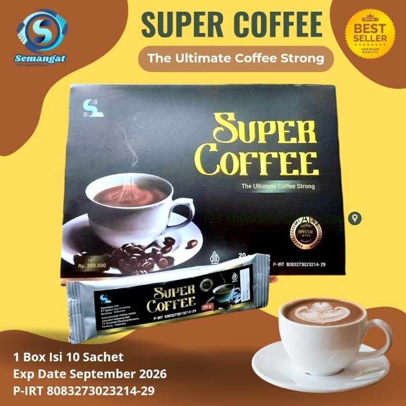 

SUPER COFFEE THE ULTIMATE STRONG 1 BOX ISI 10 SACHET ORIGINAL