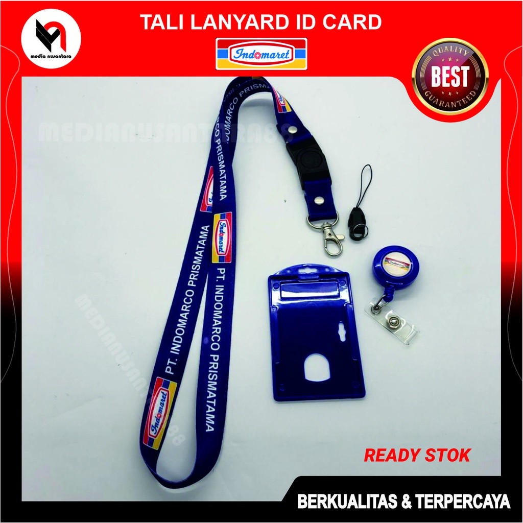 

Tali ID Card INDOMARET / Tali Lanyard INDOMARCO PRISMATAMA Printing 2 Sisi / Paket Lengkap