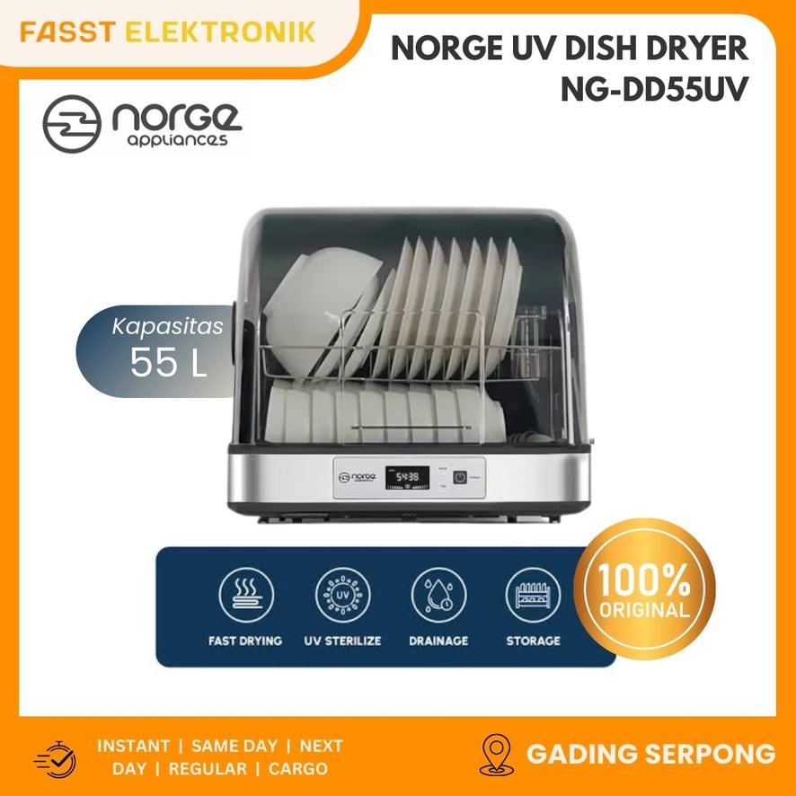 NORGE NG-DD55UV 4 in 1 Table-top UV Dish Dryer 55L Sterilizer Rak Pengering Piring