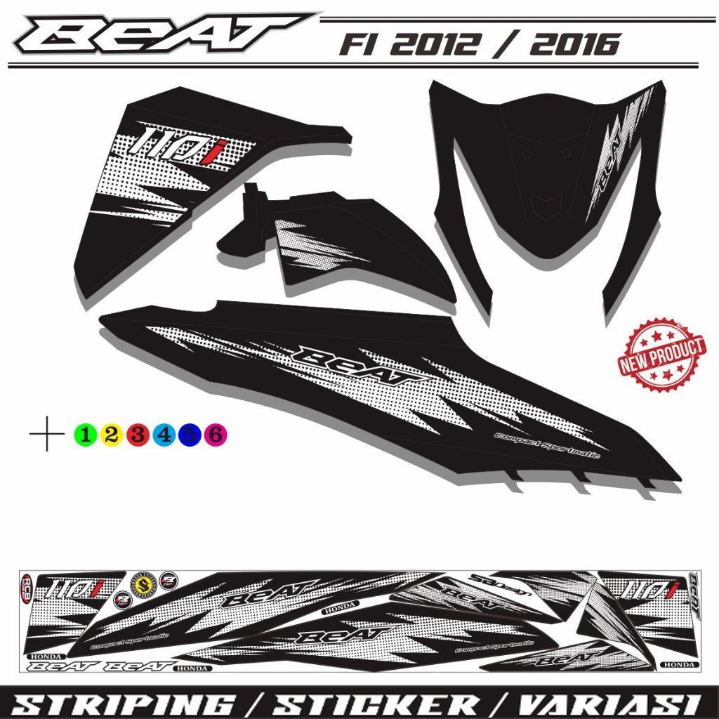 STRIPING MOTOR / STRIPING VARIASI STICKER HONDA BEAT FI MOTIF RACING SIMPLE KEREN