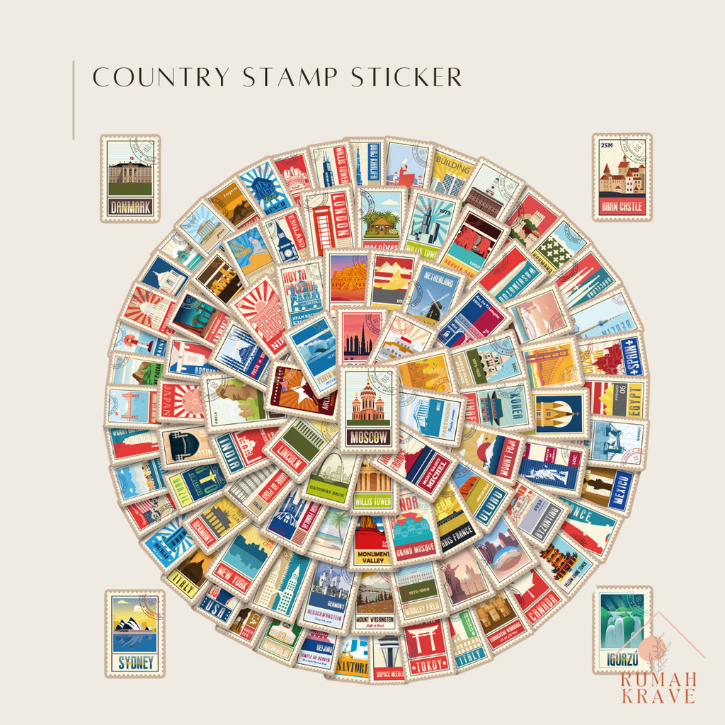 

RUMAH KRAVE - Country Stamp Sticker Perangko Negara Random
