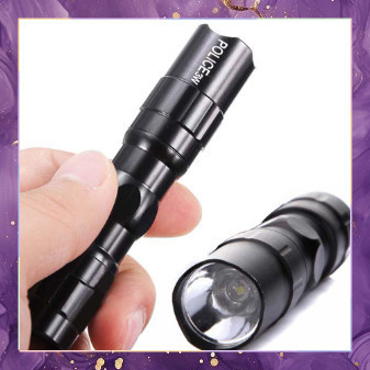 (SBA) Senter POLICE 3W Senter Mini Kecil Senter Baterai Senter Terang Swat AR7219C4