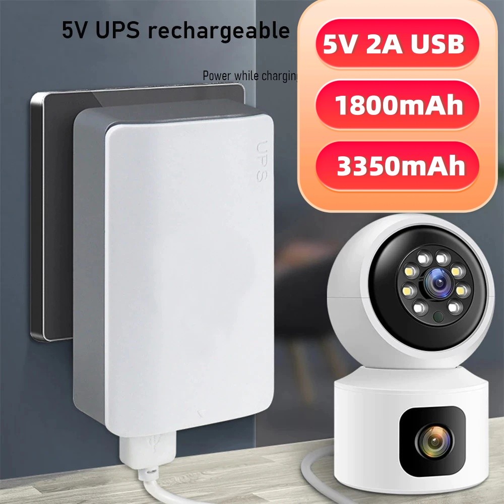 UPS Mini USB 5V 2A 1800/3350mAh Adaptor Power CCTV Mini UPS Untuk IP Camera System Cadangan Baterai