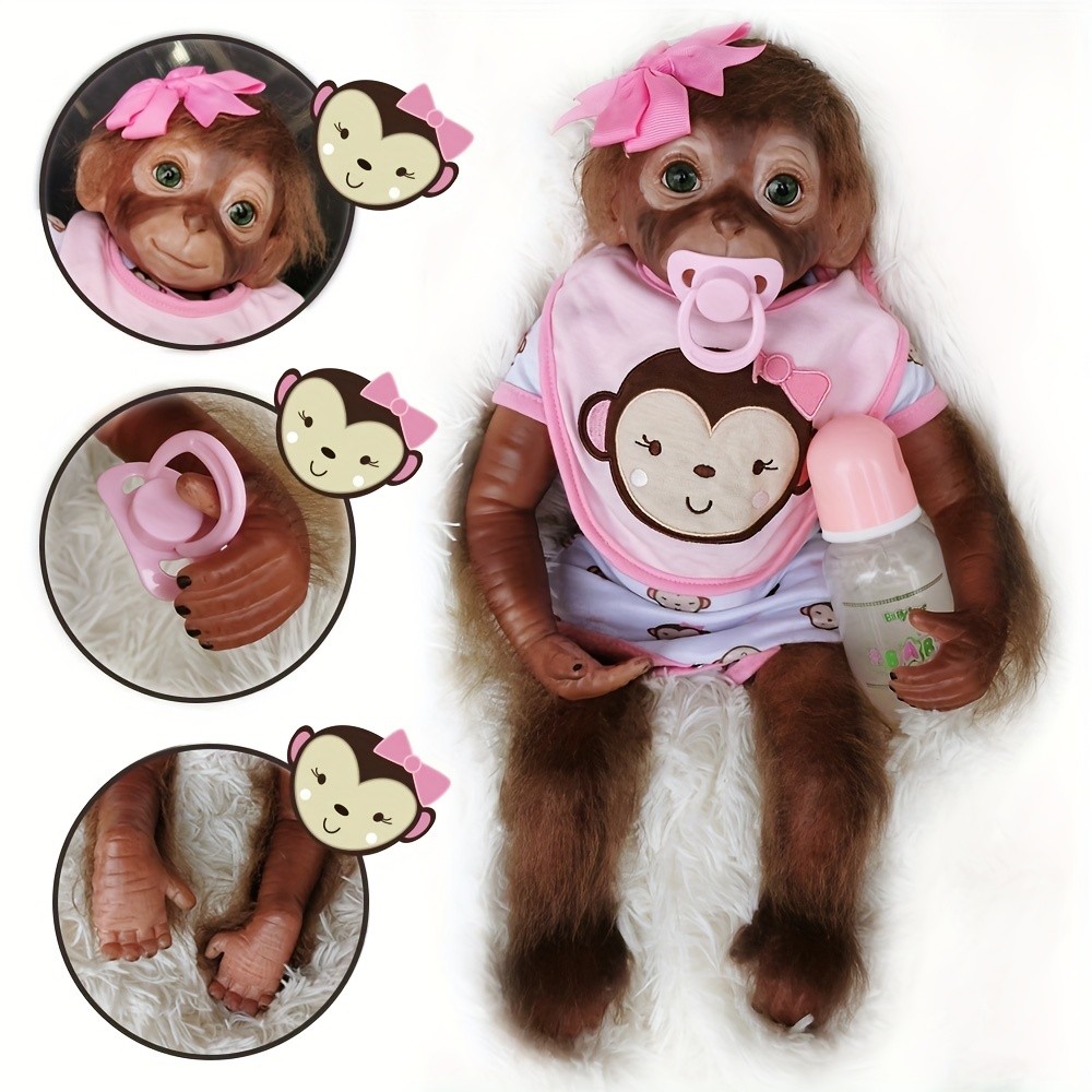 OtardDolls 20" Monkey Reborn Dolls Handmade Cute Reborn Baby Dolls With Soft Tou Realistic Toddler D