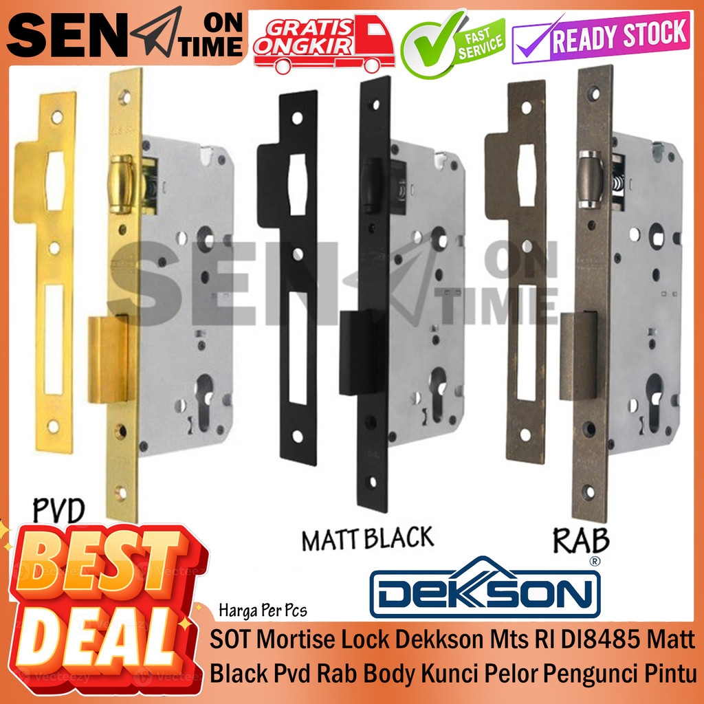 Dekkson Mortise Lock Mts Rl Dl8485 Matt Black Pvd Rab Body Kunci Pelor Pengunci Pintu Kayu Aluminium