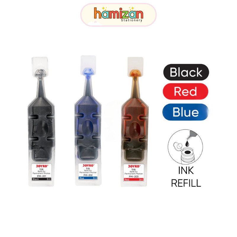 

( 1pcs ) Refill Spidol Permanent Marker PMI-202 Warna Hitam / Isi Tinta Spidol Marker Joyko PMI-203 Warna Merah Murah Berkualitas