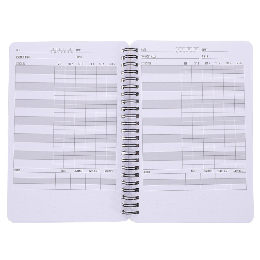 

Fitness Punch Book Journal for Men Workout Women The Notebook Portable Gym Pocket Goal Coil Exercise