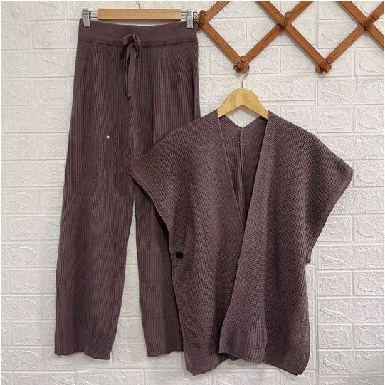 KOHZEN - ZRX SET GERANA BLAZER ROMPI WANITA / ONE SET CAMILLA KNIT / SETELAN WANITA LENGAN PENDEK DA