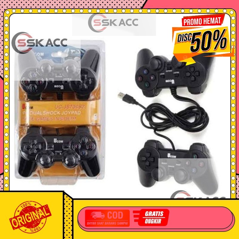 Gamepad Double Hitam / Joystick Double Pc / Gamepad Ucom Double / Gamepad Ucom GROSIR-KOMPUTER