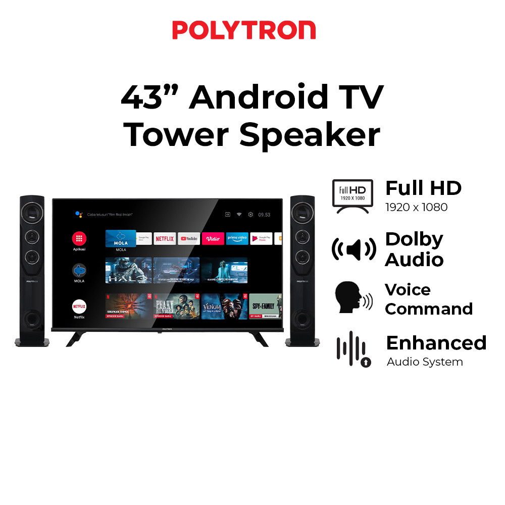 [CIREBON] POLYTRON Smart Cinemax Android TV 43 inch PLD 43TA5055