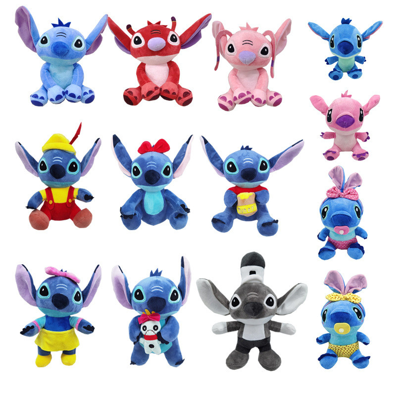 

2023 Cartoon Blue Pink Stitch Plush Dolls Anime Toys Lilo and Stitch 20CM Stich Plush Stuffed Toys Christmas Gifts for Kids