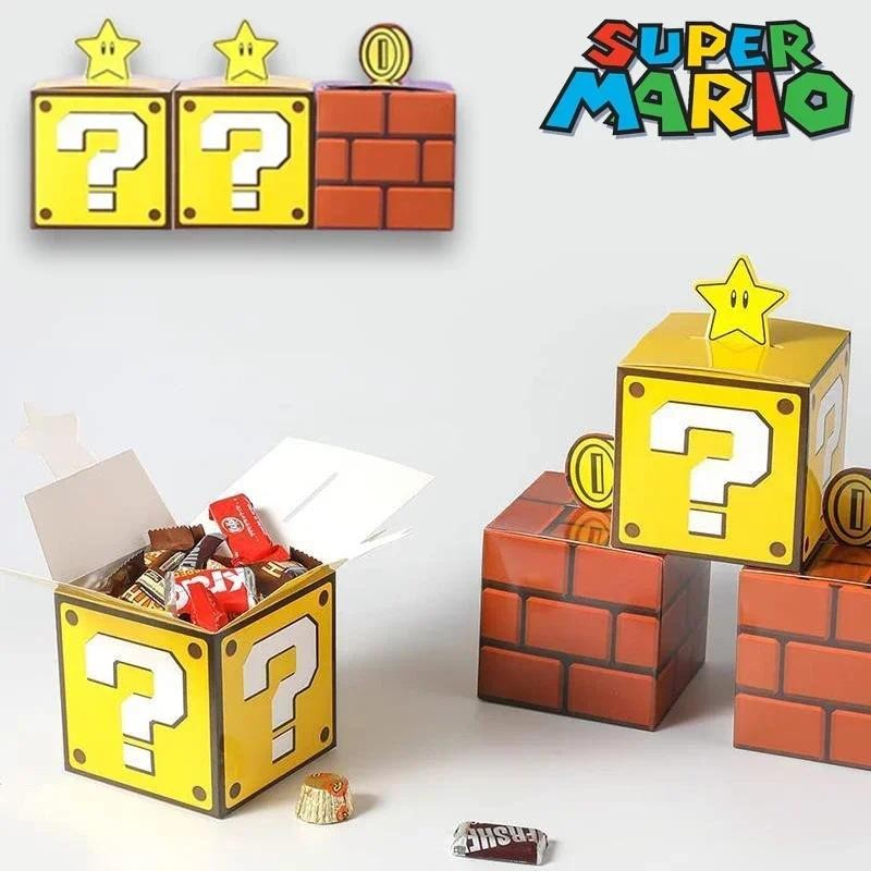 

Super Mario Bros Gift Box Anime Candy Boxes Birthday Party Decoration Kids Gift Packaging Bag Supplies Baby Shower Favor Bag Box