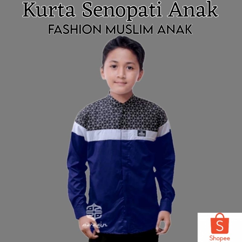 Baju Koko anak Lengan Panjang remaja SD SMP kombinasi batik