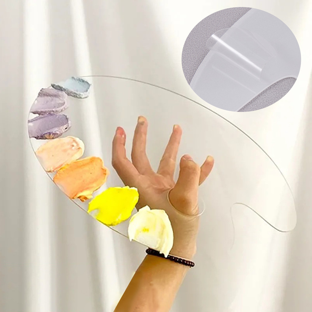 

1Pc Transparent Palette Acrylic Palette Fine Arts Oil Painting Palette Gouache Acrylic Painting Palette 2 Sizes High Quality