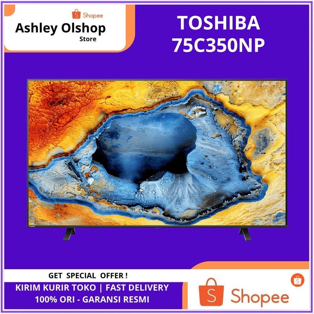 TV 75 Inch Toshiba 75C350NP 4K UHD Toshiba 75 C350 NP Google TV Pengganti 75C350LP [ORIGINAL]