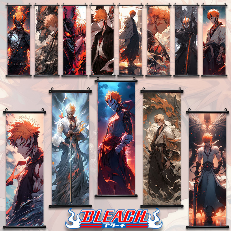 

Bleach Anime Decorative Kuchiki Rukia Home Decor Wall Art Kurosaki Ichigo Hitsu Toushirou Canvas Hanging Scrolls Poster