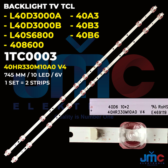 DK23 Backlight Tv Tcl L40D3000A L40S6800 40A3 40B3 408600 lampu led bl 40in