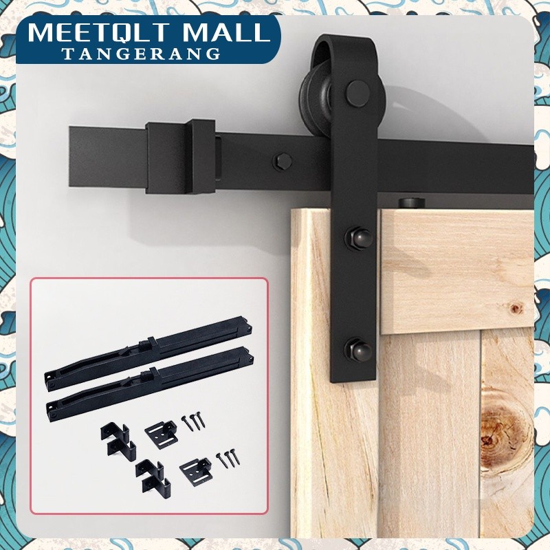 1 Pasang Damper Pintu Geser/Damper Sliding Barn Door Sliding/Bergerak Kit Barn/Rel Pintu Geser Slidi