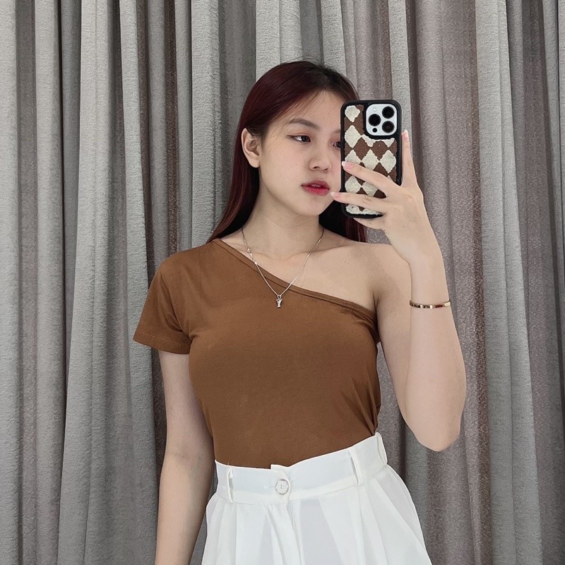 One Shoulder Top Short Sleeve | Atasan One Shoulder