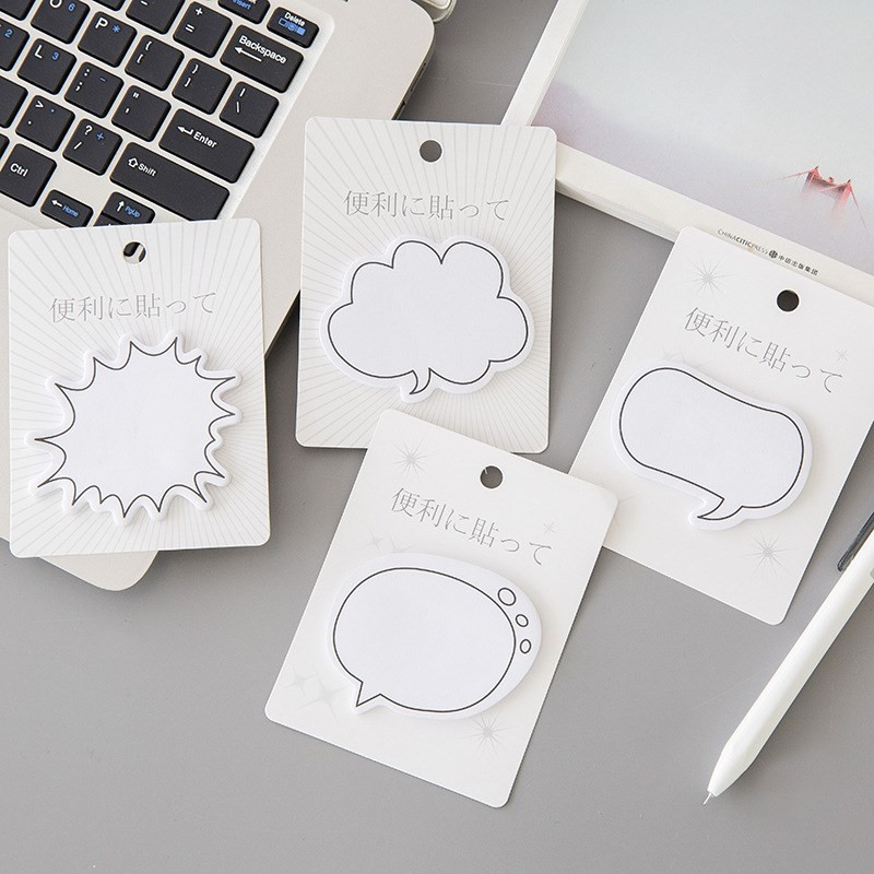 

30 pcs Different dialogue shapes Sticky notes Self-Stick memo pads for Students Home office school