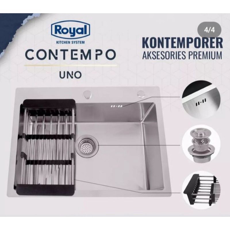 Tersedia Kitchen Sink Royal Contempo Uno Stainless Steel