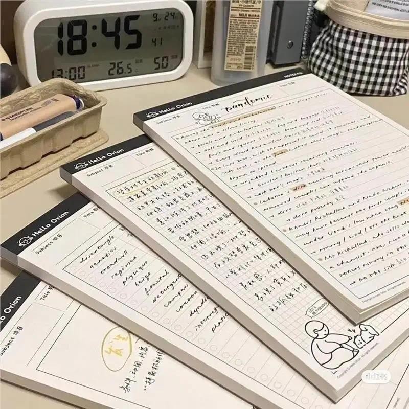 

1Pcs B5 Sticky Note Paper Simple and Tear off Paper Learning Plan Grid Line Blank NoteBook Stationery School Supplies