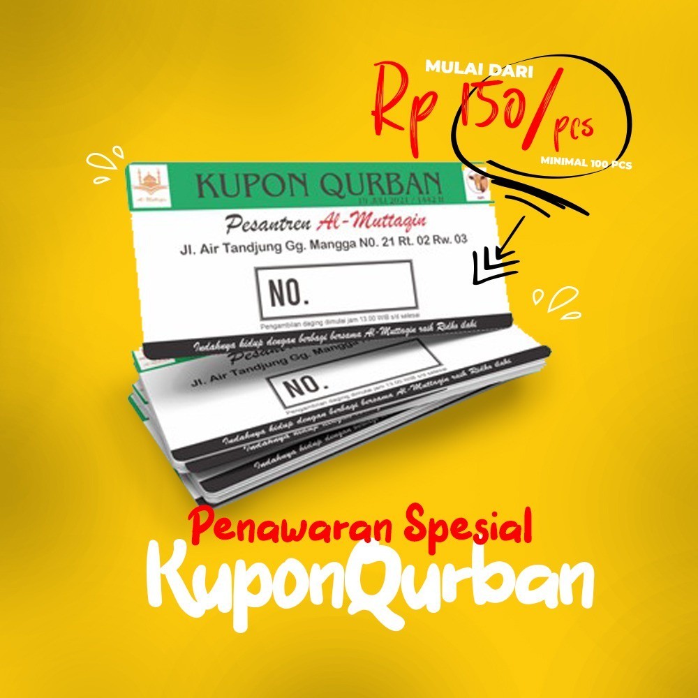 Cetak Voucher Kurban / Kupon Qurban Custom