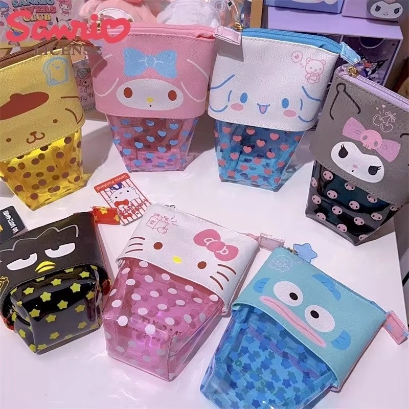 

Hello Kitty Storage Bag Cartoon Kuromi Telescopic Large Capacity Stationery Pencil Case Kawaii Sanrio Accessories Christmas Gift