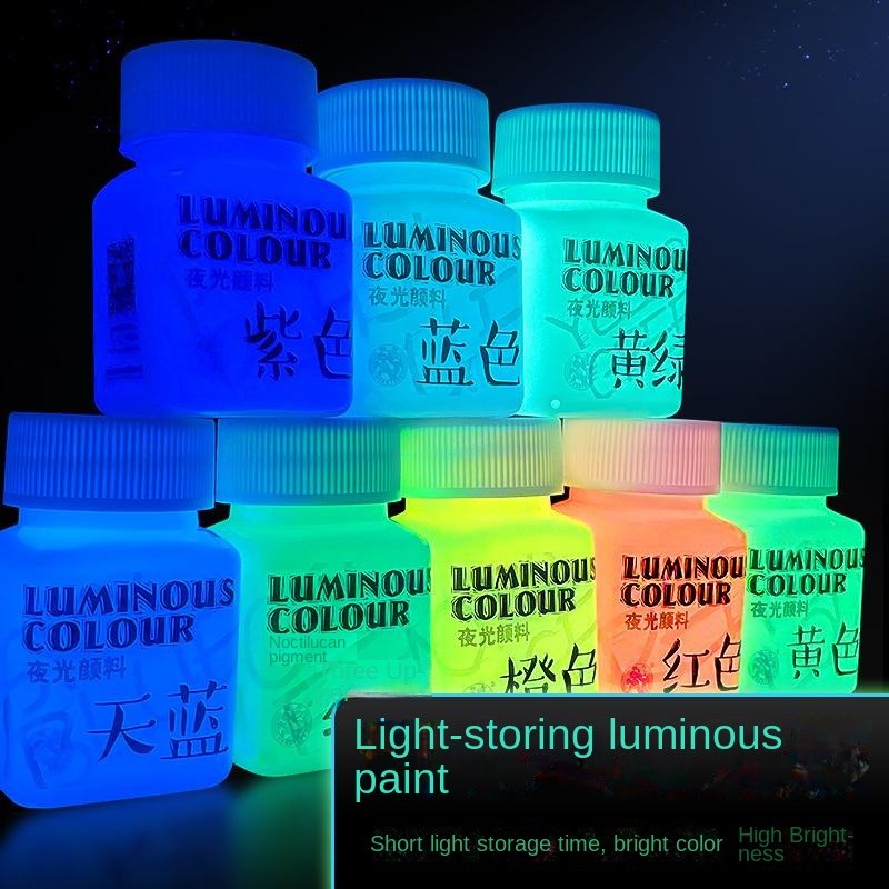 

1Pc Glow In The Dark Pigment Luminous Glitter Paint Fluorescent Paint for Children Diy Art Decoration Wall Glass Paper Paint