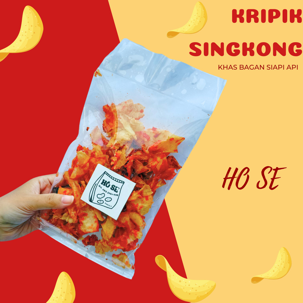 

HO SE Snack Keripik Singkong Balado 80Gr Snack Cemilan Khas Pedas Manis