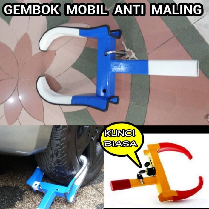 GEMBOK PENGAMAN MOBIL. KUNCI RODA BAN. UNIVERSAL. ANTI MALING