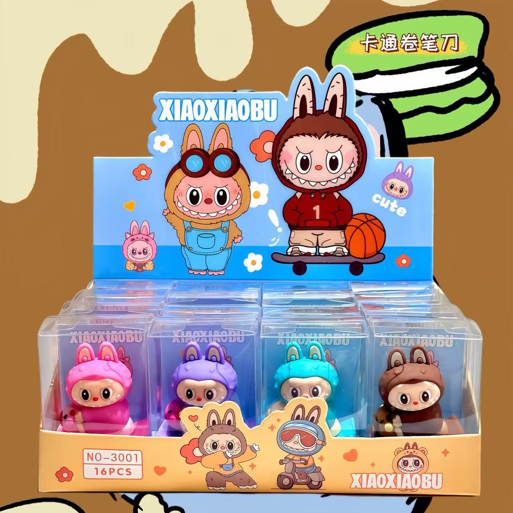 

16pcs Labubu Doll Pencil Sharpeners Cartoon School Supplies Student Sharpening Tools Kids Stationery Kawaii Wholesale Sharpeners