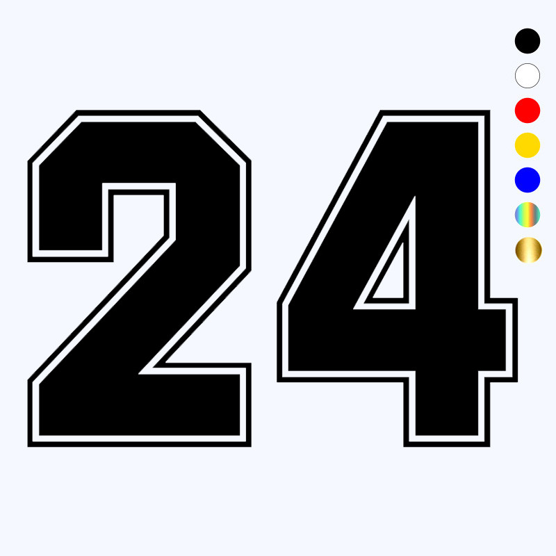 

CK3233# multicolor Racing Number 24 funny car sticker vinyl decal waterproof car auto stickers silver/ black for bumper