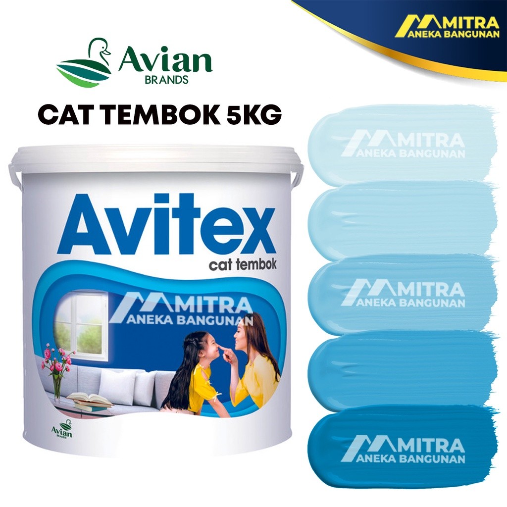 BISA KARGO Cat Tembok Avitex Interior 5 KG / Avian B3 Warna Biru