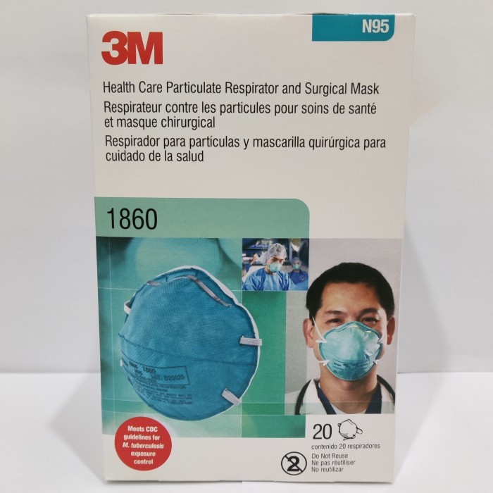 

Masker N95 1860 USA Holo 1Box 20Pcs - Hijau, 1860 USA
