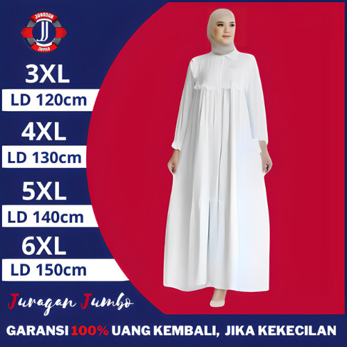 GROHO_SHOP.ID Juragan Jumbo - Gamis Lebaran Syari Terbaru Polos Premium Mewah Jumbo LD 120 130 140 1