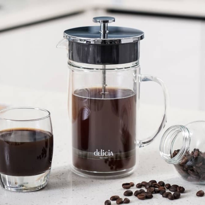 Teko Kopi French Press 700 Ml DELICIA Teko Kopi Kaca Borosilicate