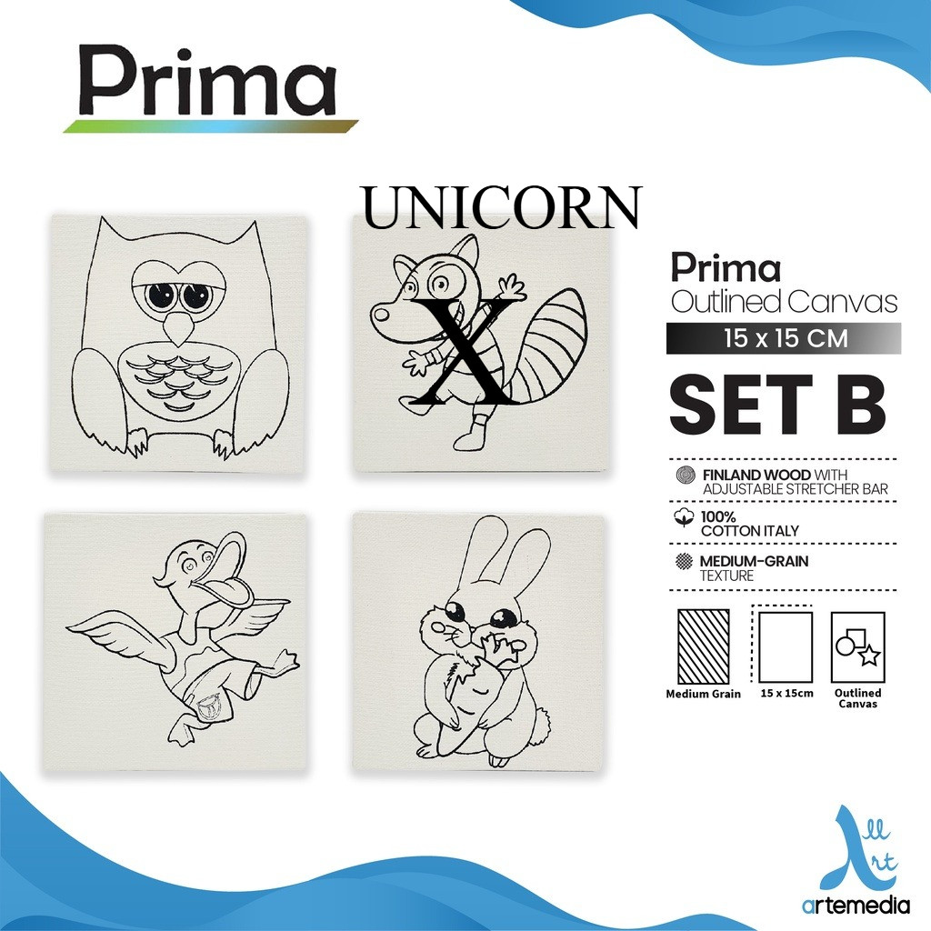 

Gramedia Surabaya - Prima Outlined 15x15cm Cotton Canvas SET 4
