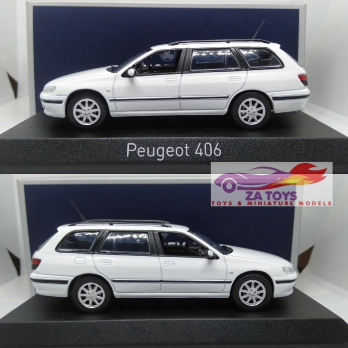 Pee99 Diecast Peugeot 406 Wagon White by Norev Skala 1:43