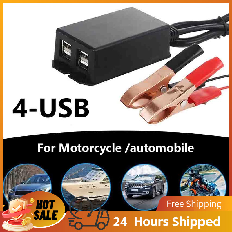 4 USB Charger Aki di Motor - Sambungan Charger HP ke Aki Motor - Casan HP di Motor - Charger Motor